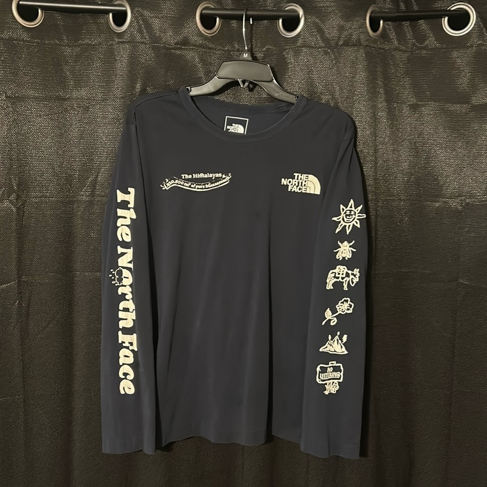 Navy Blue Himalayas North Face Long Sleeve
